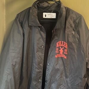 Dutch Bros Black Windbreaker with Red Print